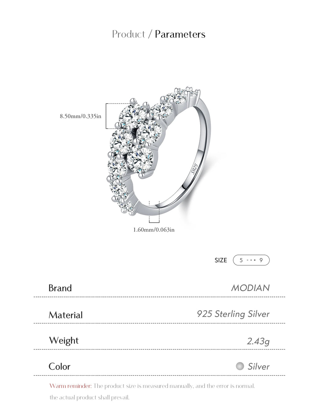 Bague Femme Argent Éclat Floral Zircon Élégance
