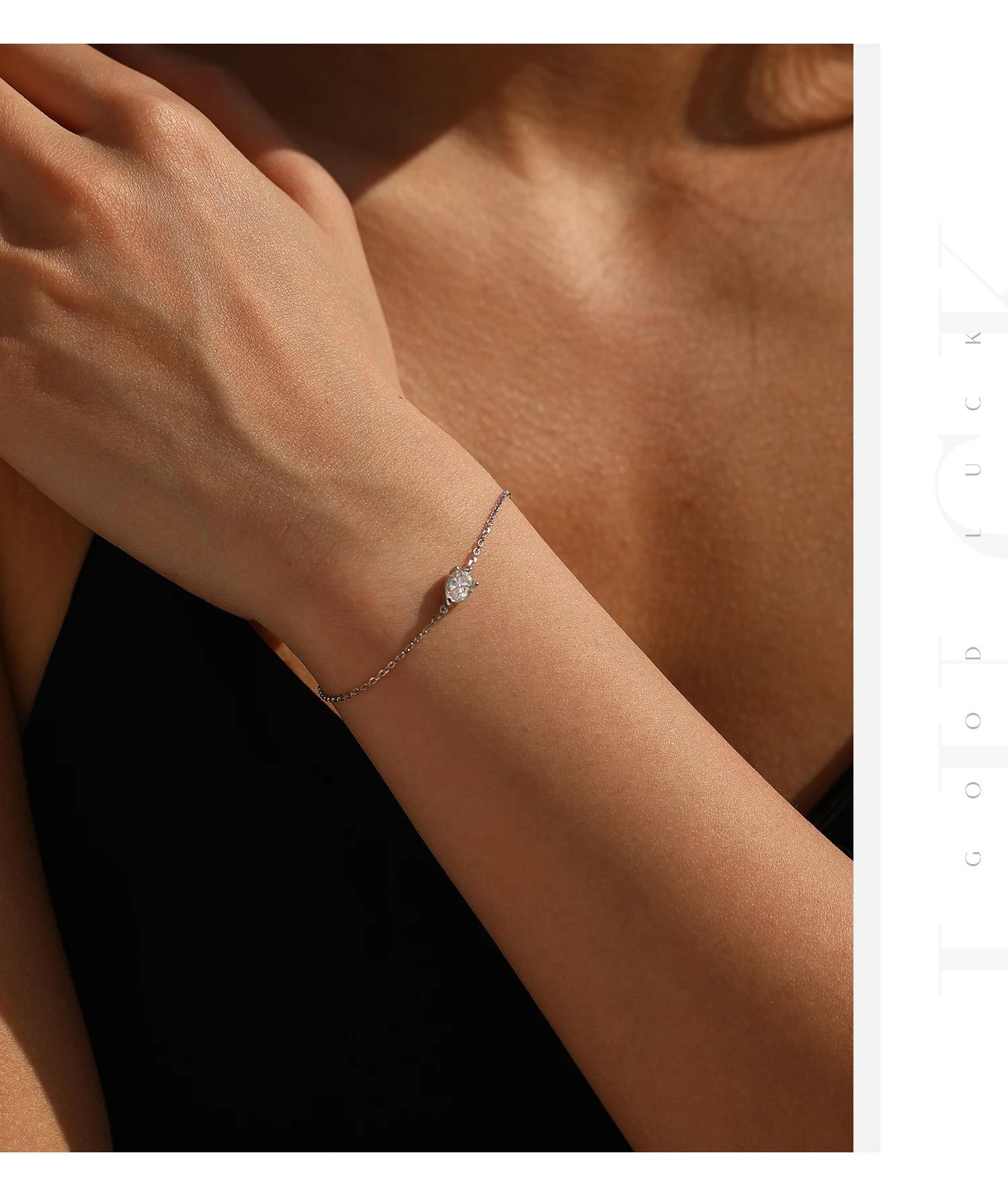 Bracelet Femme en Argent Moissanite Goutte Prestige