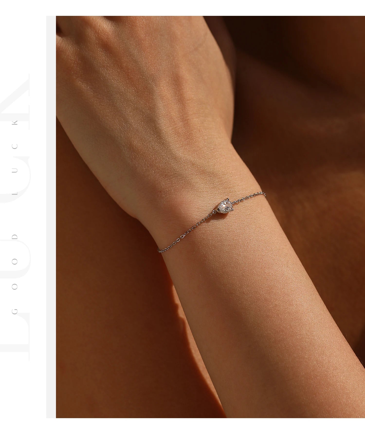Bracelet Femme en Argent Moissanite Goutte Prestige
