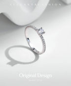 Women's Silver Solitaire Moissanite Pure Light Ring
