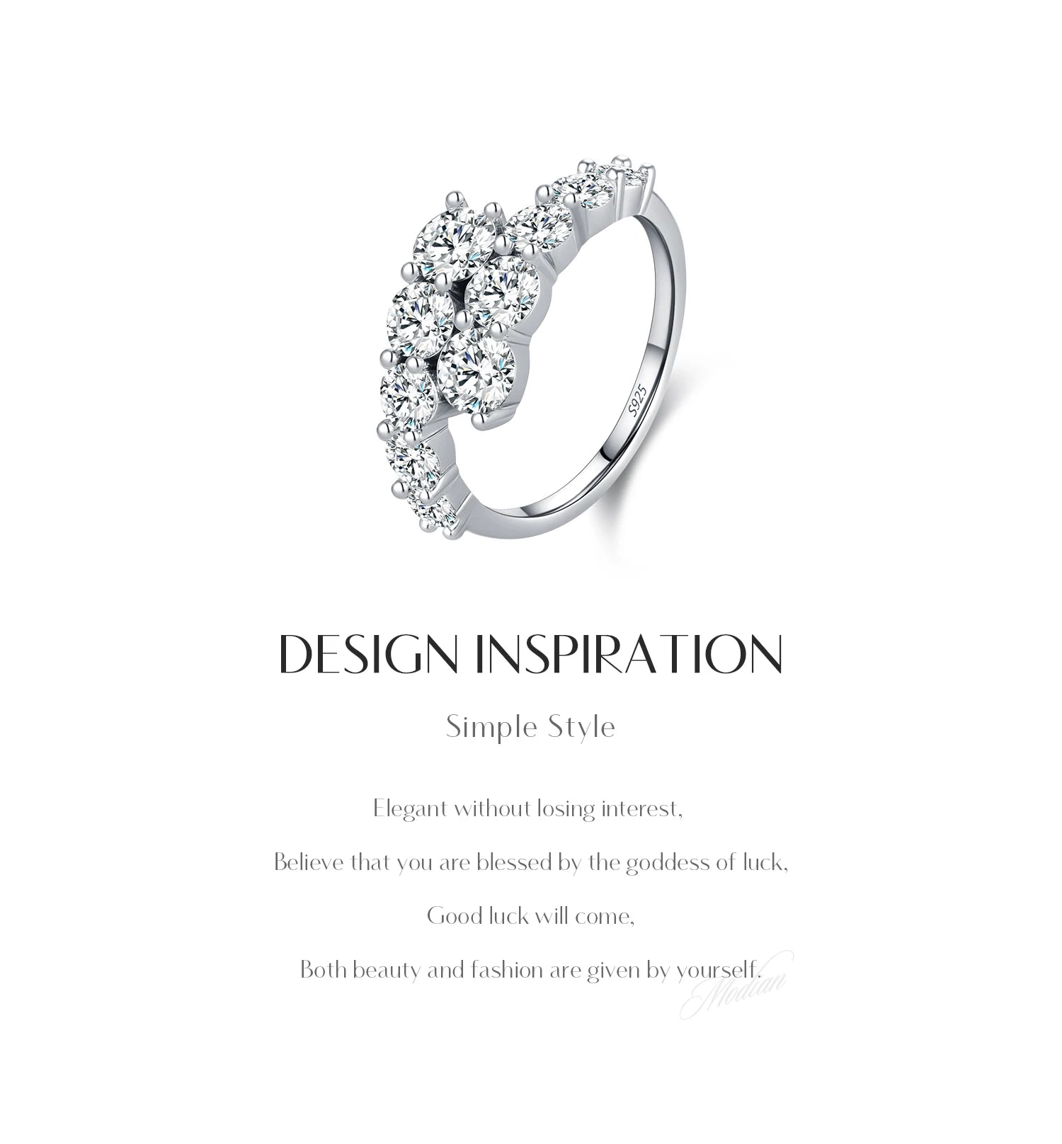 Bague Femme Argent Éclat Floral Zircon Élégance