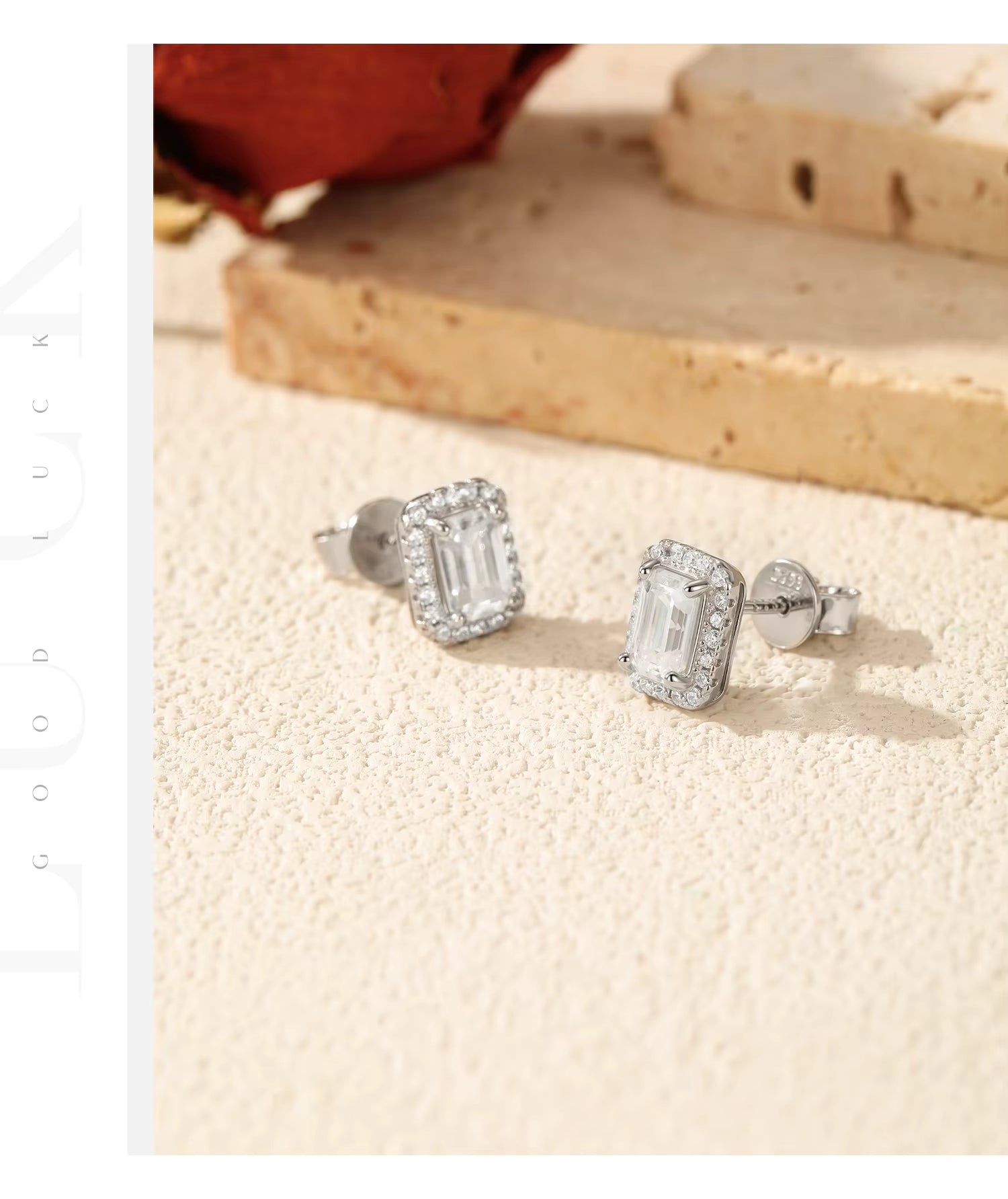 Boucles d’Oreilles Femme Argent Moissanite Émeraude Prestige
