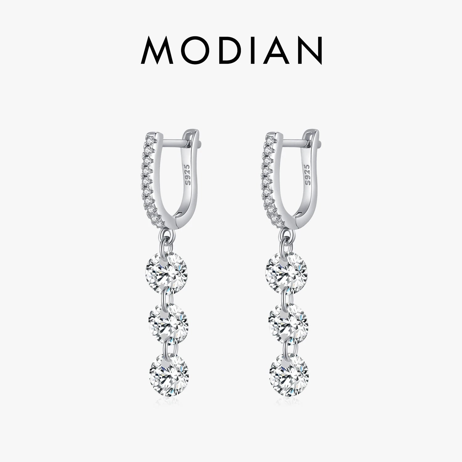 Boucles d’Oreilles Femme Argent Cascade Éclat Cristal