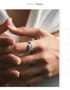 Bague Femme Argent Éclat Floral Zircon Élégance