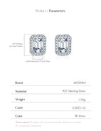 Boucles d’Oreilles Femme Argent Moissanite Émeraude Prestige