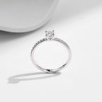 Women's Silver Solitaire Moissanite Pure Light Ring