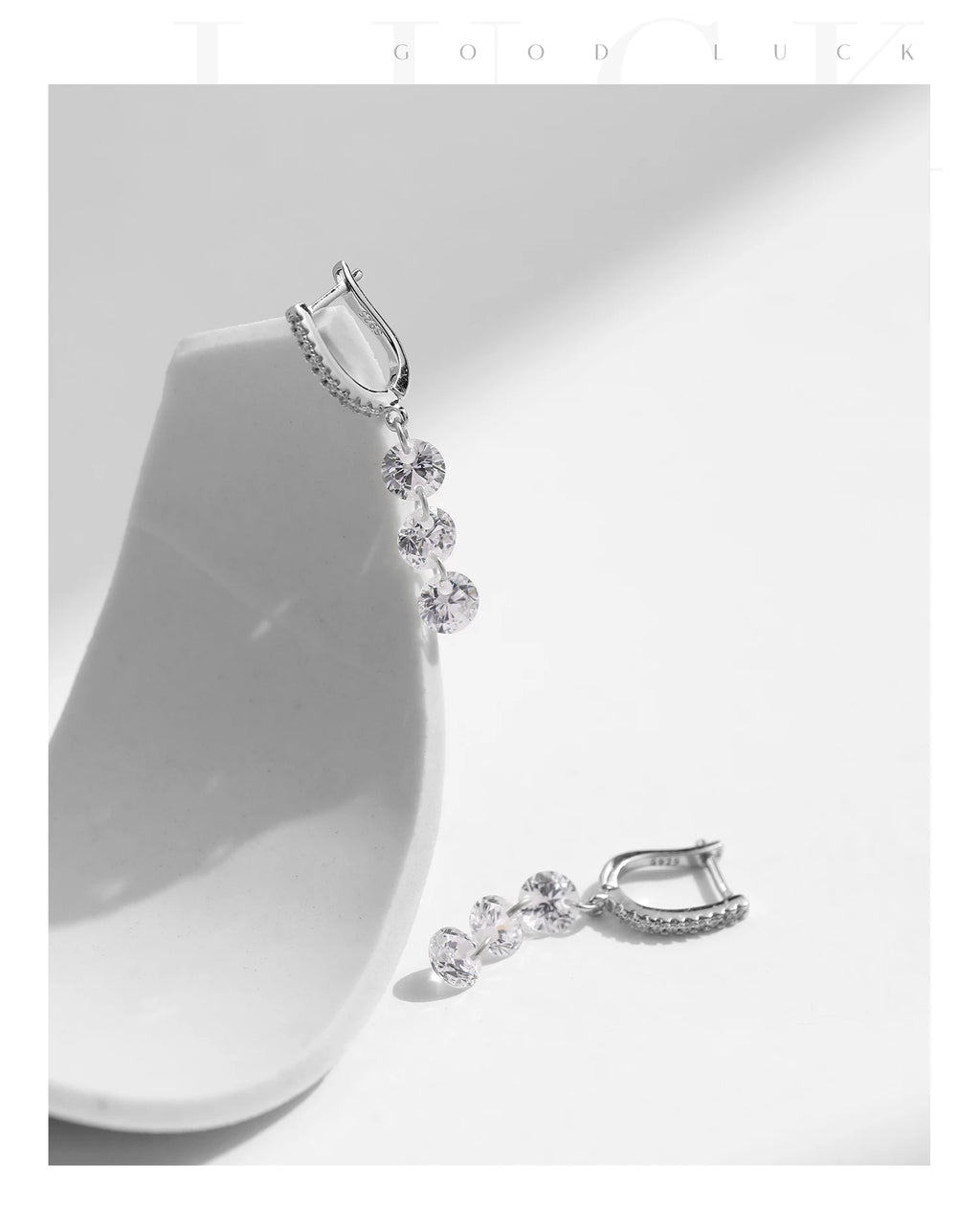 Boucles d’Oreilles Femme Argent Cascade Éclat Cristal