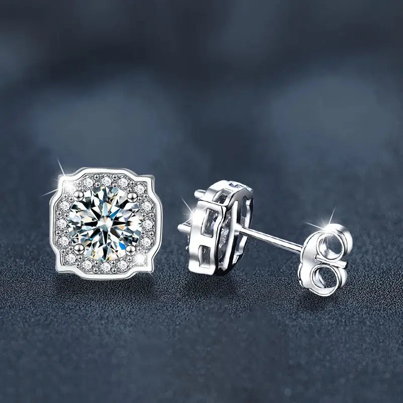 Boucles d'Oreilles Femme Argent Étoile Lumière Moissanite