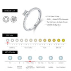 Women's Silver Solitaire Moissanite Pure Light Ring