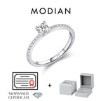 Women's Silver Solitaire Moissanite Pure Light Ring