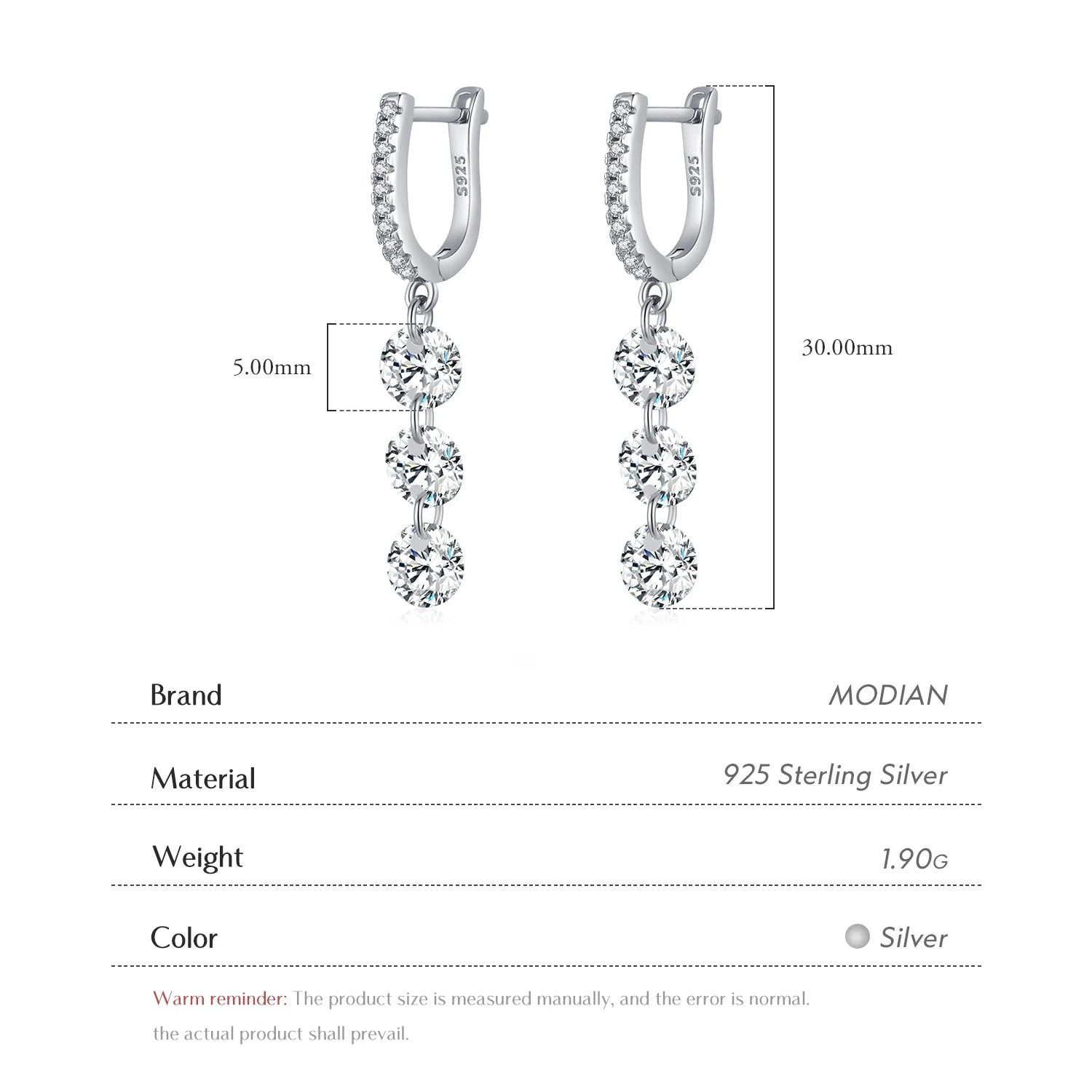 Boucles d’Oreilles Femme Argent Cascade Éclat Cristal