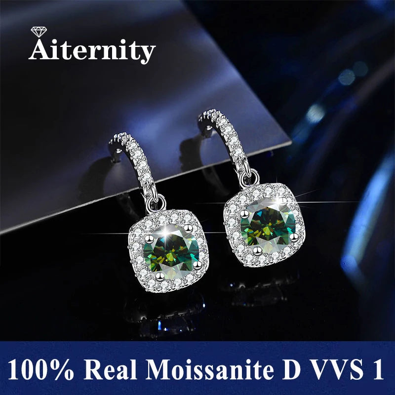 Boucles d'Oreilles Femme Argent Étoile Lumière Moissanite