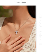 Collier Femme Argent Croix Moissanite Éclat Signature