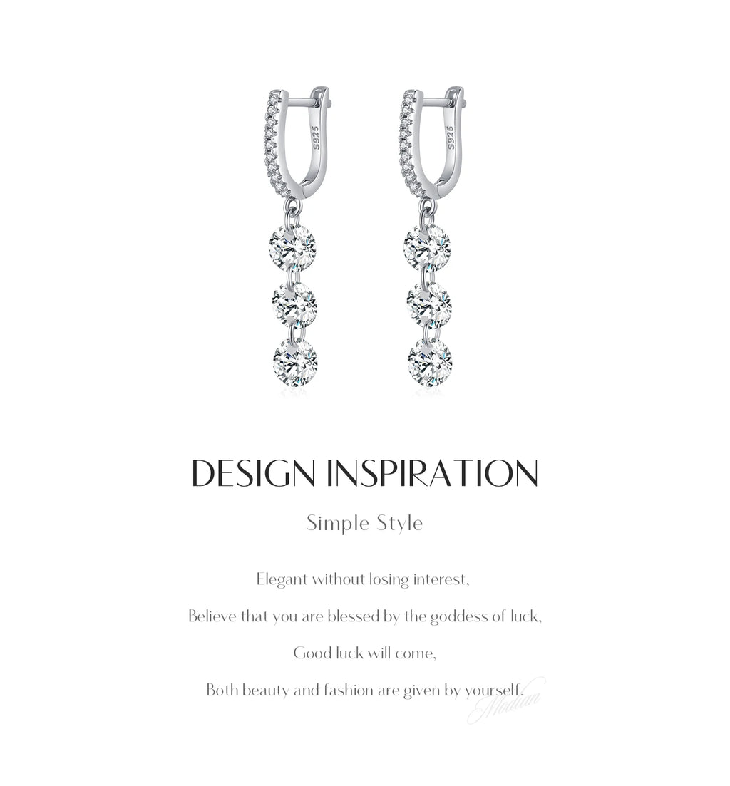 Boucles d’Oreilles Femme Argent Cascade Éclat Cristal