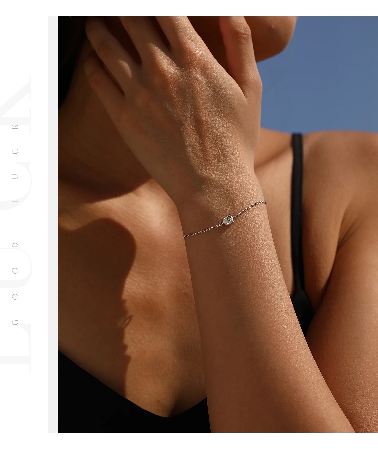 Bracelet Femme en Argent Moissanite Goutte Prestige