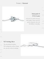 Bracelet Femme en Argent Moissanite Goutte Prestige