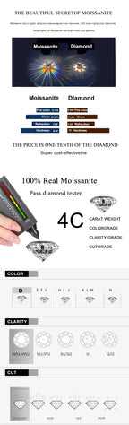 Bague Femme Argent Lumière Pure Moissanite