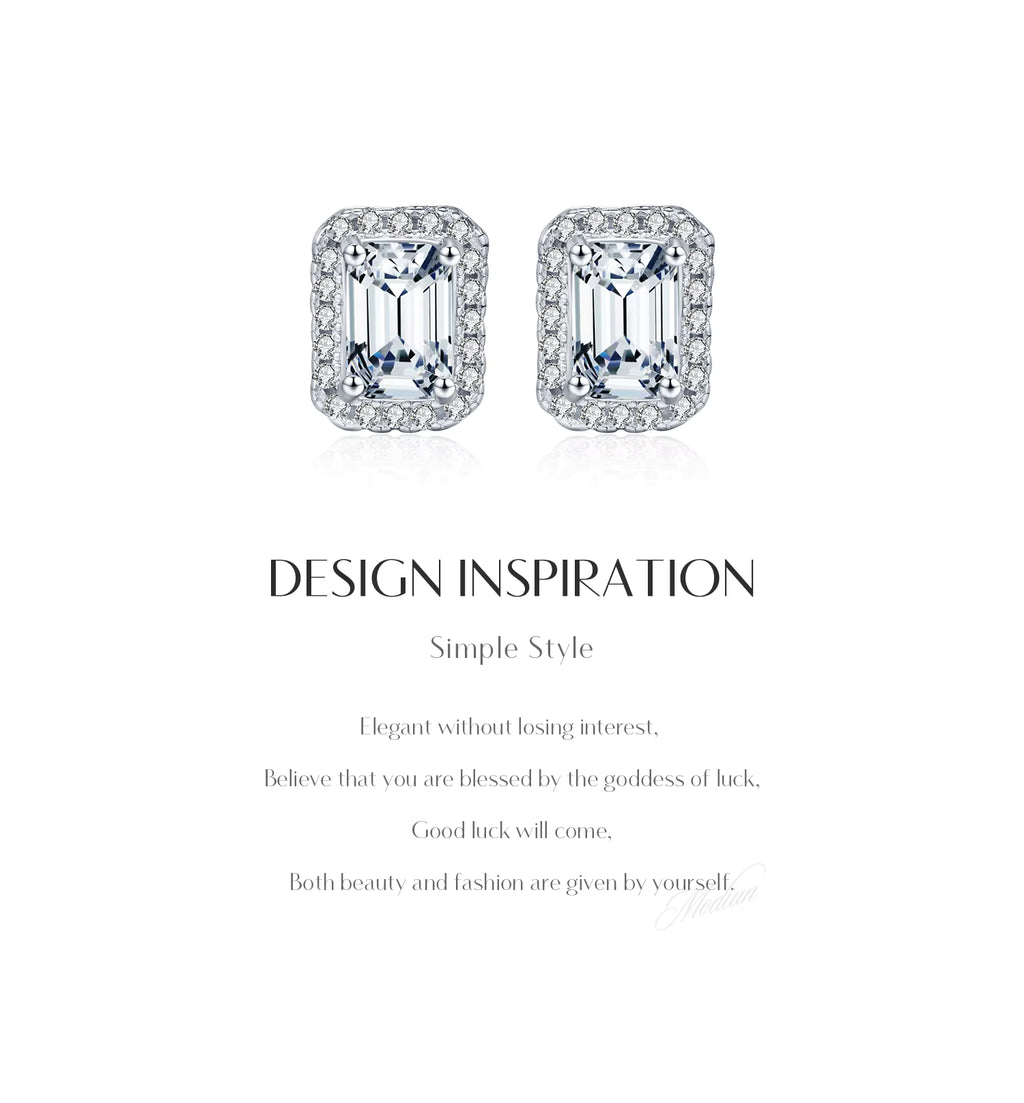 Boucles d’Oreilles Femme Argent Moissanite Émeraude Prestige