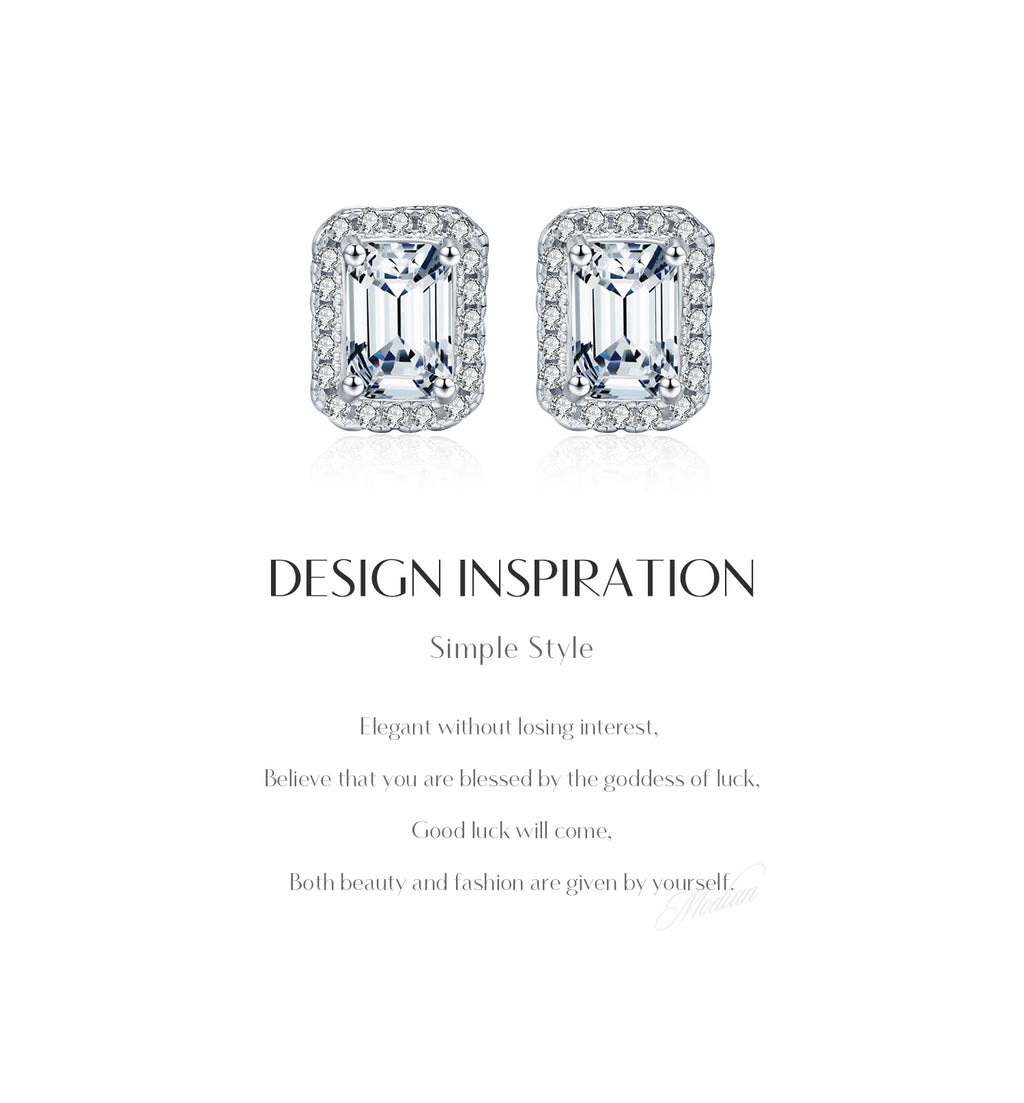 Boucles d’Oreilles Femme Argent Moissanite Émeraude Prestige