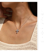 Collier Femme Argent Croix Moissanite Éclat Signature