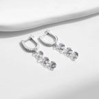 Boucles d’Oreilles Femme Argent Cascade Éclat Cristal