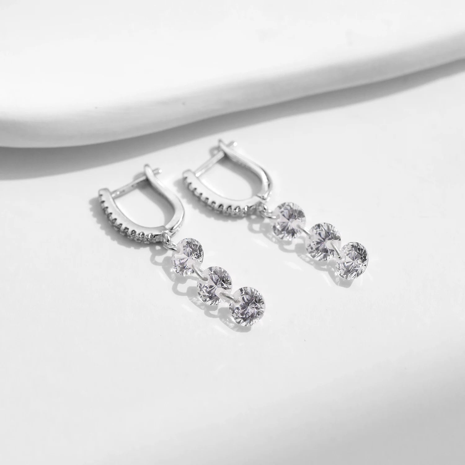 Boucles d’Oreilles Femme Argent Cascade Éclat Cristal