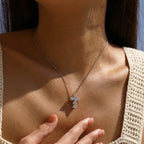 Collier Femme Argent Croix Moissanite Éclat Signature
