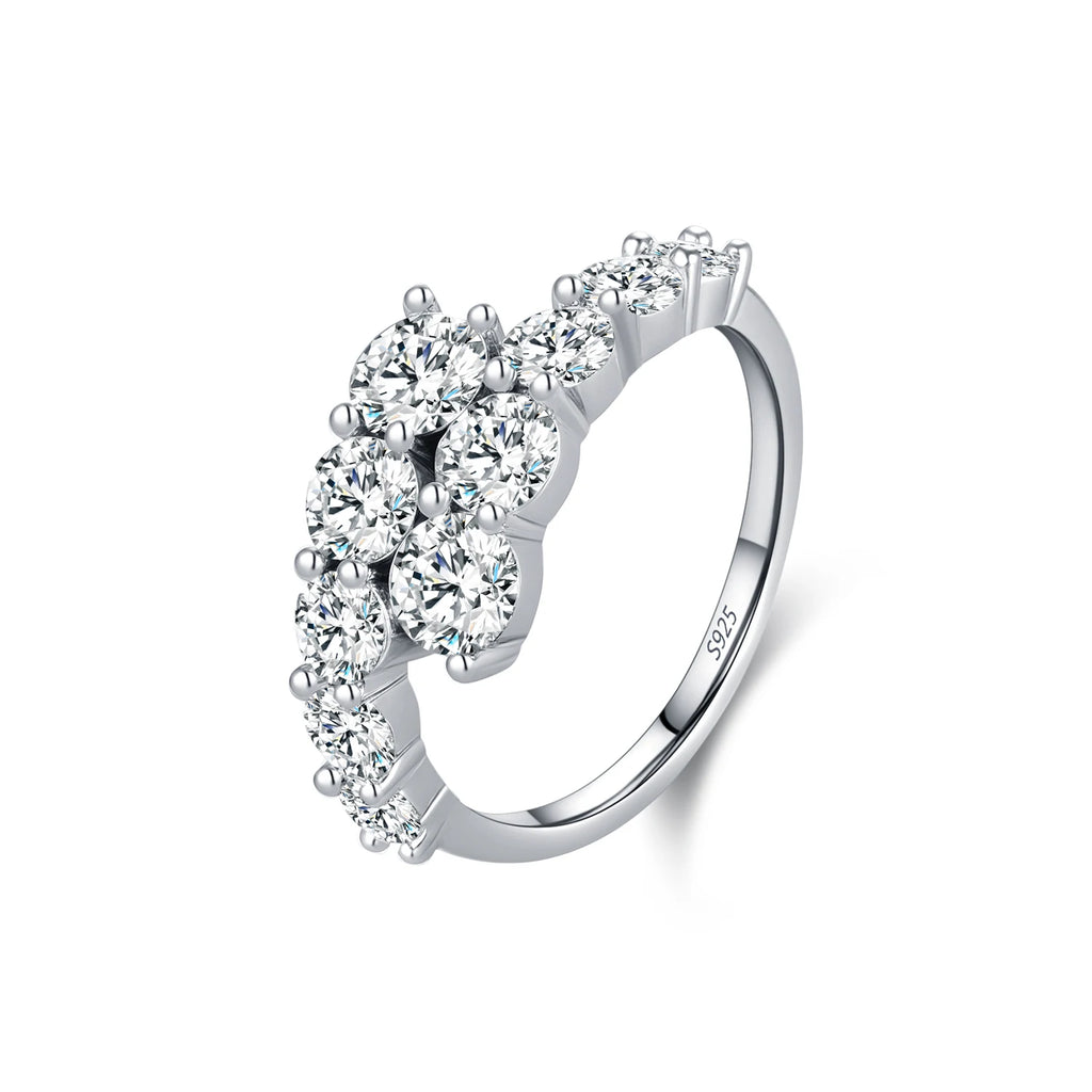 Bague Femme Argent Éclat Floral Zircon Élégance