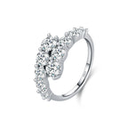Bague Femme Argent Éclat Floral Zircon Élégance