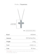 Collier Femme Argent Croix Moissanite Éclat Signature