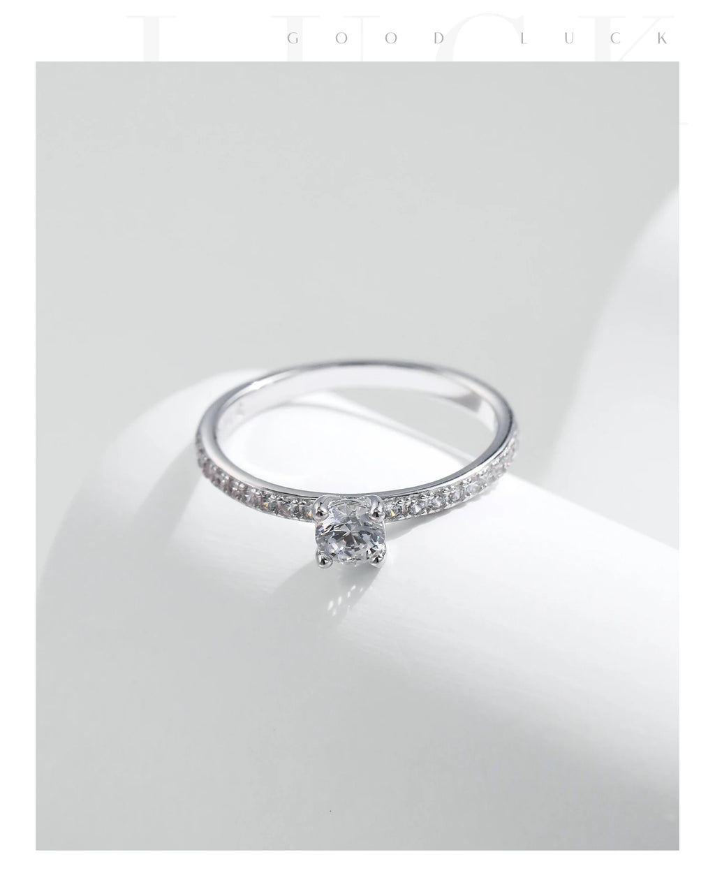 Women's Silver Solitaire Moissanite Pure Light Ring