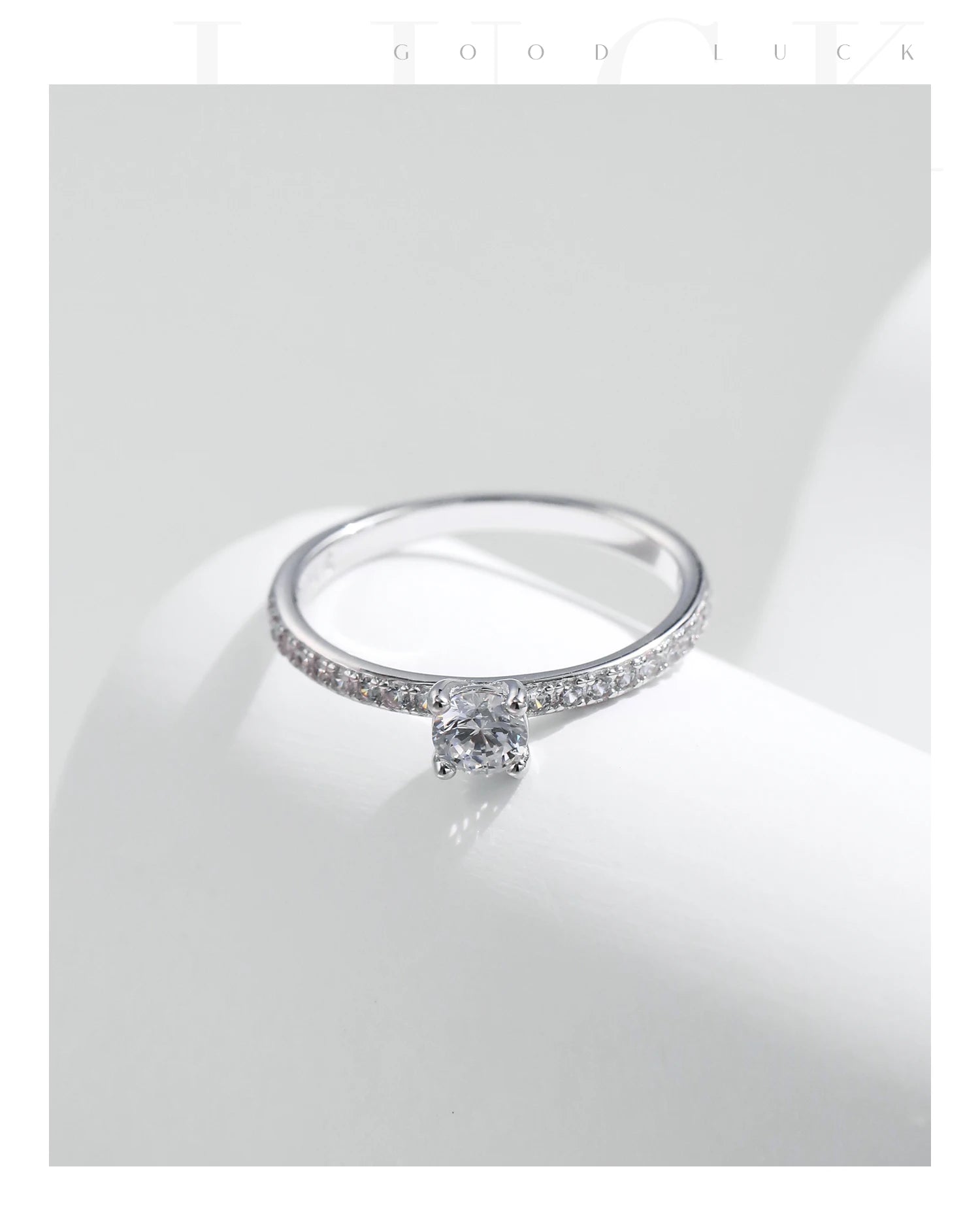 Women's Silver Solitaire Moissanite Pure Light Ring